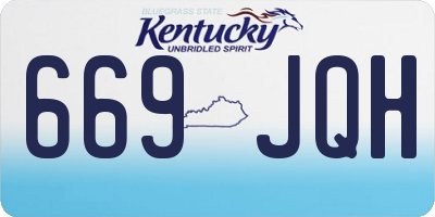 KY license plate 669JQH