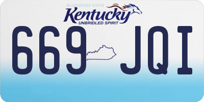 KY license plate 669JQI