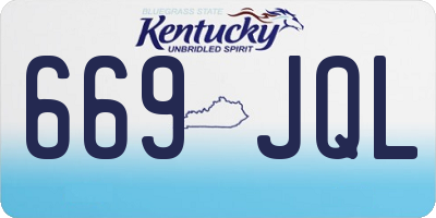KY license plate 669JQL