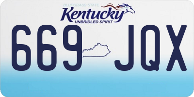 KY license plate 669JQX