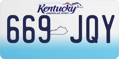 KY license plate 669JQY