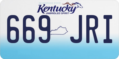KY license plate 669JRI