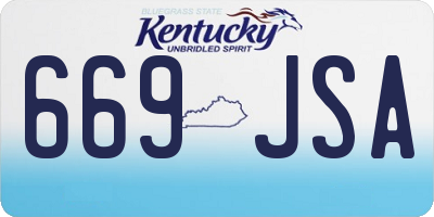 KY license plate 669JSA