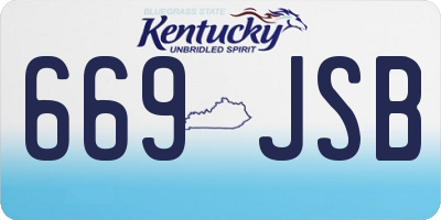 KY license plate 669JSB