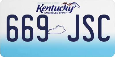 KY license plate 669JSC