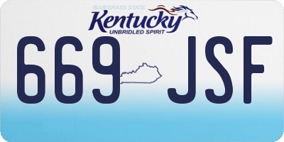 KY license plate 669JSF
