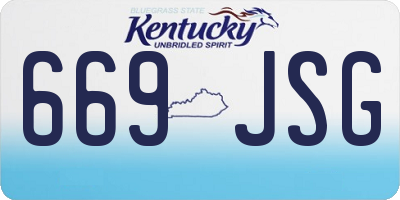 KY license plate 669JSG