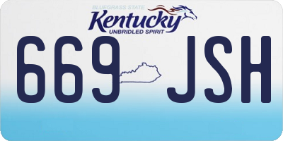 KY license plate 669JSH