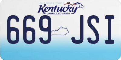 KY license plate 669JSI