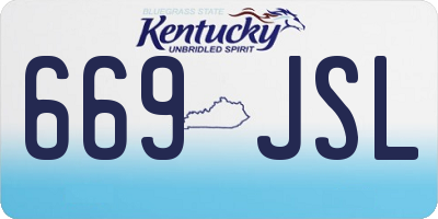 KY license plate 669JSL