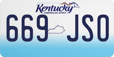 KY license plate 669JSO