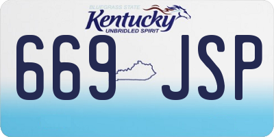 KY license plate 669JSP