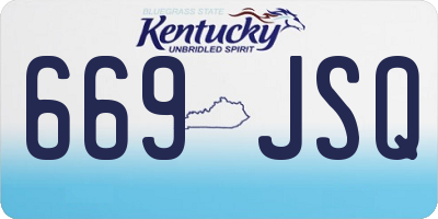 KY license plate 669JSQ