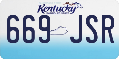 KY license plate 669JSR