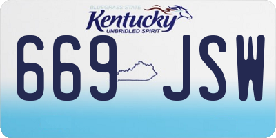 KY license plate 669JSW