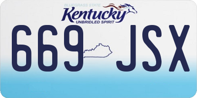 KY license plate 669JSX