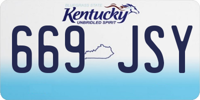 KY license plate 669JSY