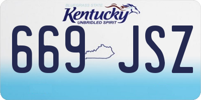 KY license plate 669JSZ