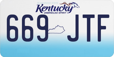 KY license plate 669JTF