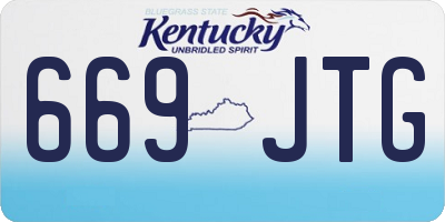 KY license plate 669JTG