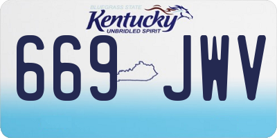 KY license plate 669JWV