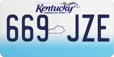 KY license plate 669JZE