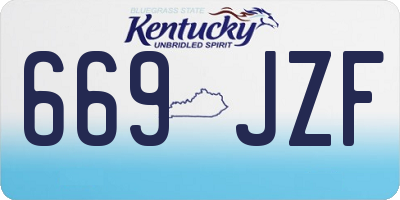 KY license plate 669JZF