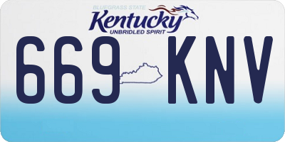 KY license plate 669KNV