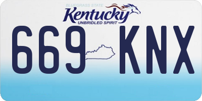 KY license plate 669KNX