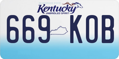 KY license plate 669KOB