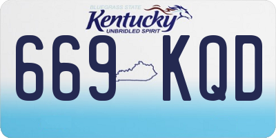 KY license plate 669KQD
