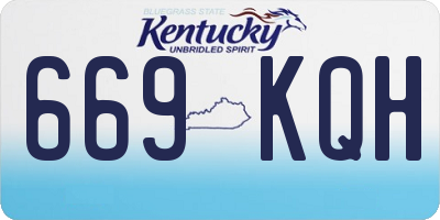 KY license plate 669KQH