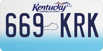 KY license plate 669KRK