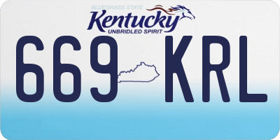 KY license plate 669KRL