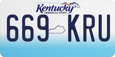 KY license plate 669KRU