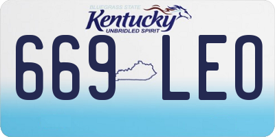KY license plate 669LEO