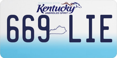 KY license plate 669LIE