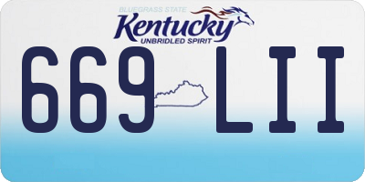 KY license plate 669LII