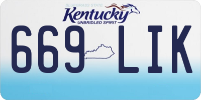 KY license plate 669LIK