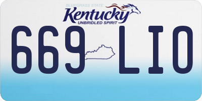 KY license plate 669LIO