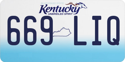 KY license plate 669LIQ