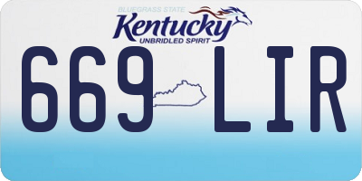 KY license plate 669LIR