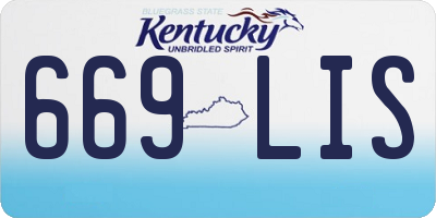 KY license plate 669LIS