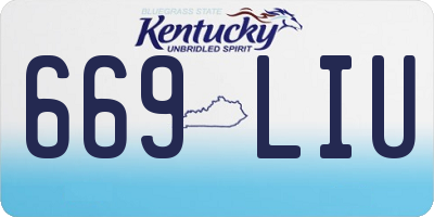 KY license plate 669LIU