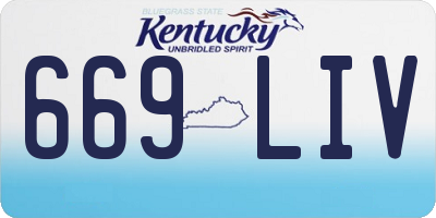 KY license plate 669LIV