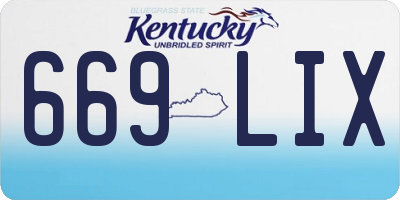 KY license plate 669LIX