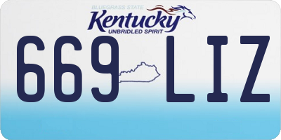 KY license plate 669LIZ