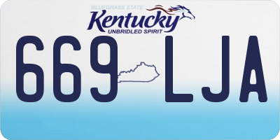 KY license plate 669LJA