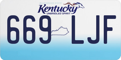 KY license plate 669LJF