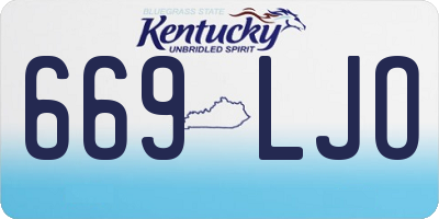 KY license plate 669LJO